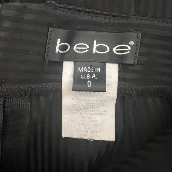 Bebe Black Pin Stripe Wide Leg Dress Pants - Picture 5 of 6